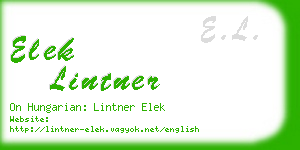 elek lintner business card